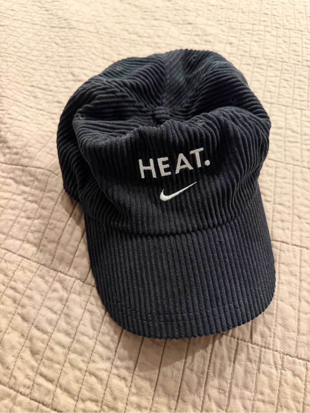 Nike HEAT Corduroy Cap - Navy with White Logo